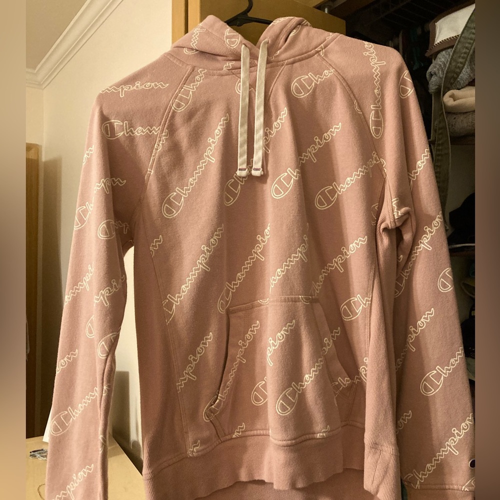 pink champion hoodie